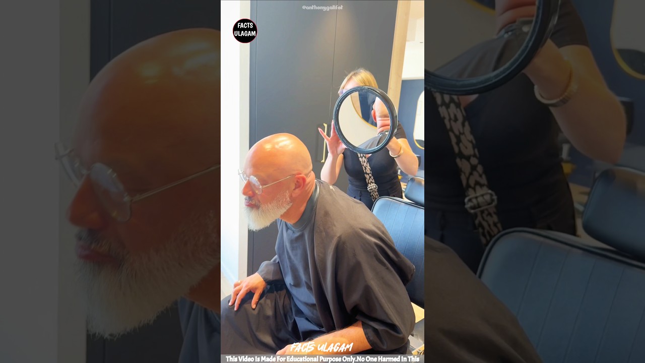 Как этот мужчина может стричь один волос? | 