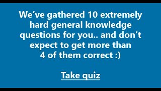 Trivia Quiz for smart people