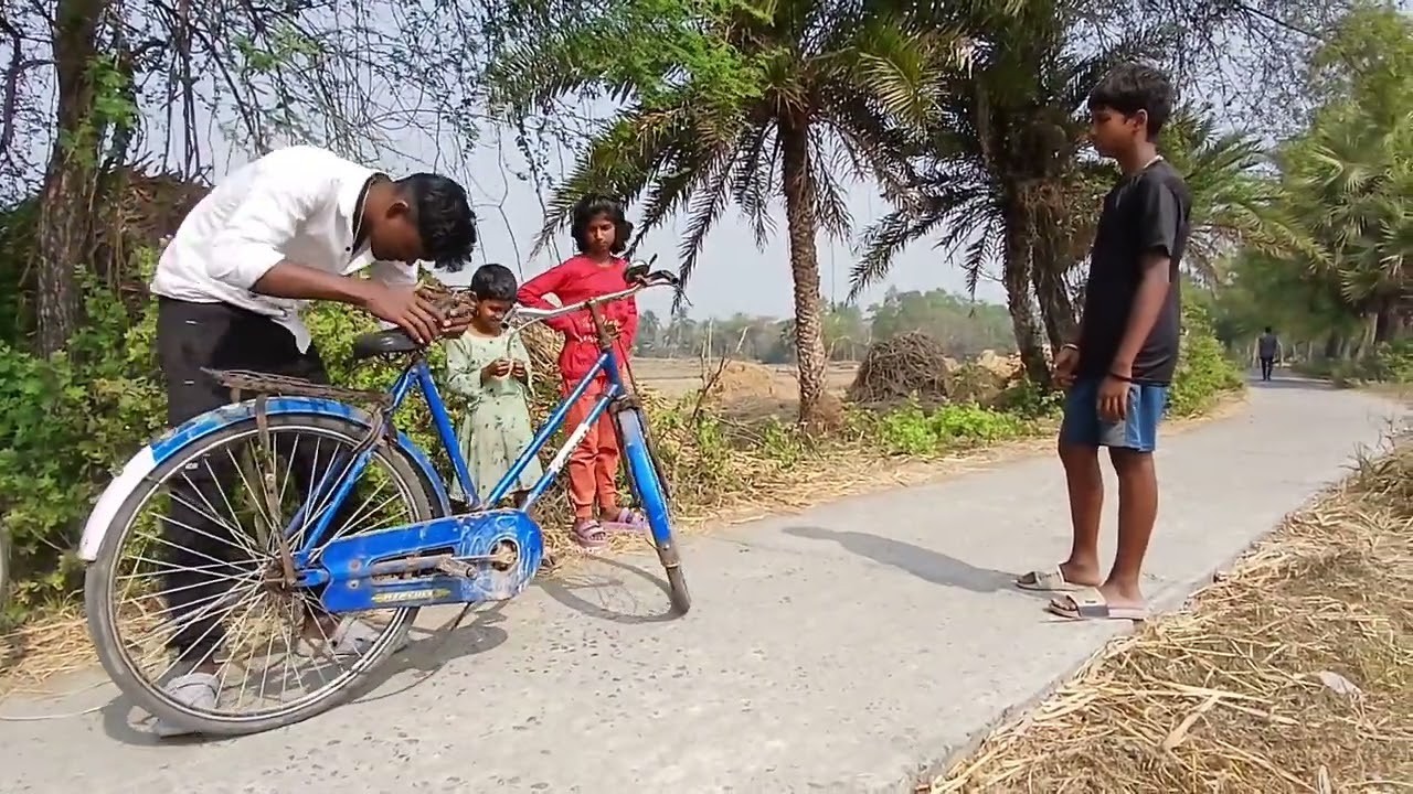 aj gramer chele ekta cycle kharap haye geche #video #vlogs 