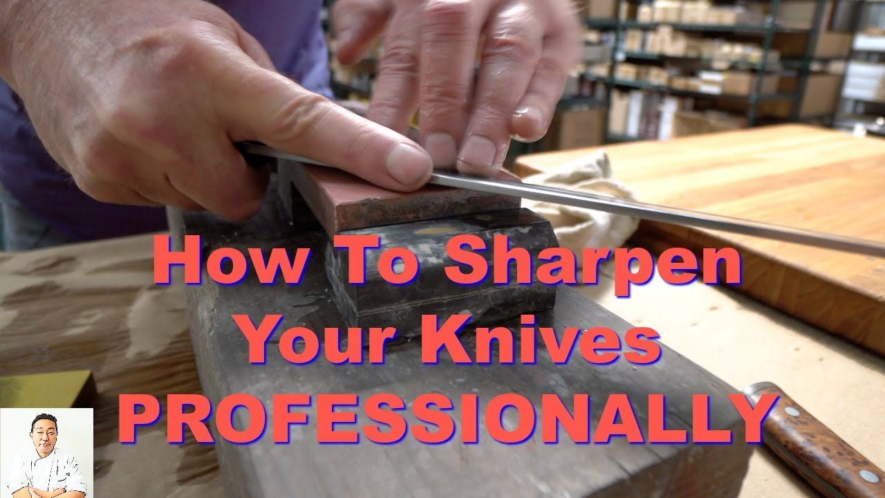 Sharpening Knife on a Whetstone with Master Sushi Chef Hiro Terada. 