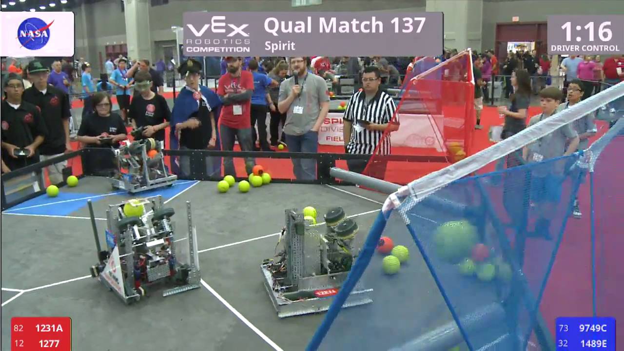 VEX Worlds 2016 - VRC Middle School - Spirit - Qual 137 (1231A 1277) 91 vs 68 (9749C 1489E)
