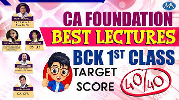 CA Foundation BCK 1st class || Best classes for CA Foundation