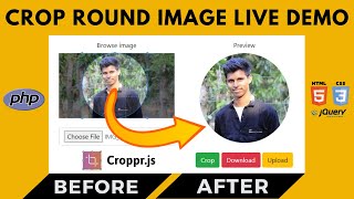 How to crop image in round shape by using Cropper.js | Crop image in circle JavaScript | Shinerweb