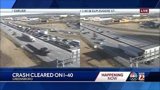 Greensboro crash causes high impact to traffic, I-40 is now reopened