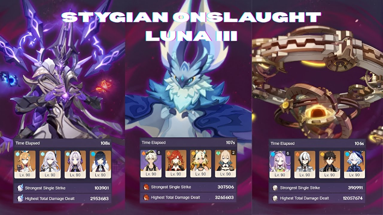Stygian Onslaught Luna III (6.2) - Difficulty V - Fearless Mode Clear | Genshin Impact