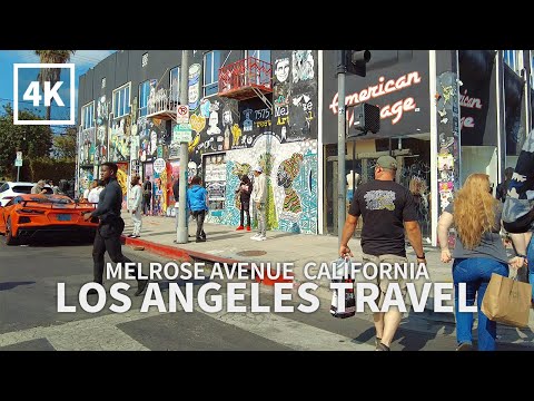 [4K] LOS ANGELES TRAVEL - Walking Melrose Avenue, One of L.A.’s most famous streets, California, USA