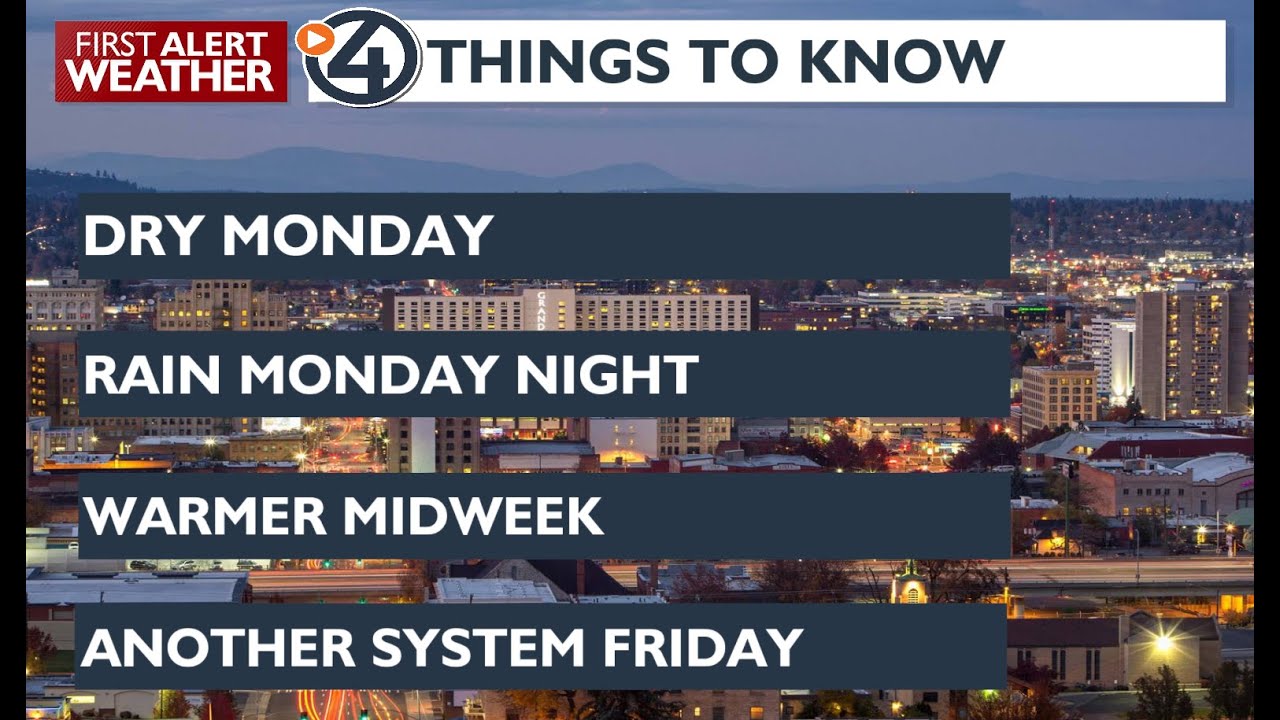 A short dry trend on Monday before some nighttime rain - YouTube