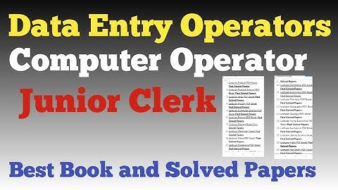 Data Entry Operators || Computer Operators || Junior Clerks || Best Test Book and Past Solved Papers