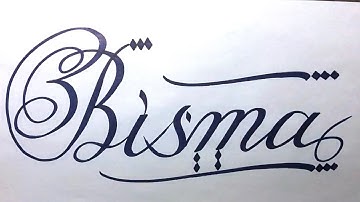 Bisma Name Signature Calligraphy Status | How to Cursive write with cut Marker #bisma @bisma
