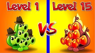 Plants vs Zombies 2 Gameplay Compare Pea Pod Level 1 vs Pea Pod Level 15 by Primal Gameplay