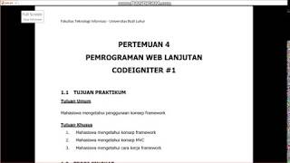 Pengenalan Framework Codeigniter - Pemrograman Web Lanjutan