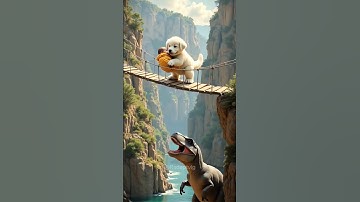 एक बच्चे के पीछे डायनासोर पड़ जाता है फिर एक कुत्ता उसे बचाता है 😭 #ai #dog #story #trending #cute