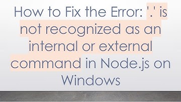 How to Fix the Error: 