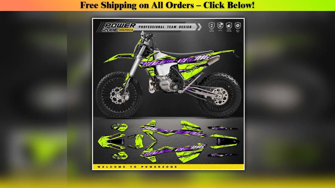 PowerZone Custom Team Graphics Backgrounds Decals Stickers Kit For KTM SX SXF MX 2016-2018 EXC XCW
