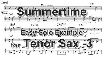Summertime - Easy Solo Example for Tenor Sax -3