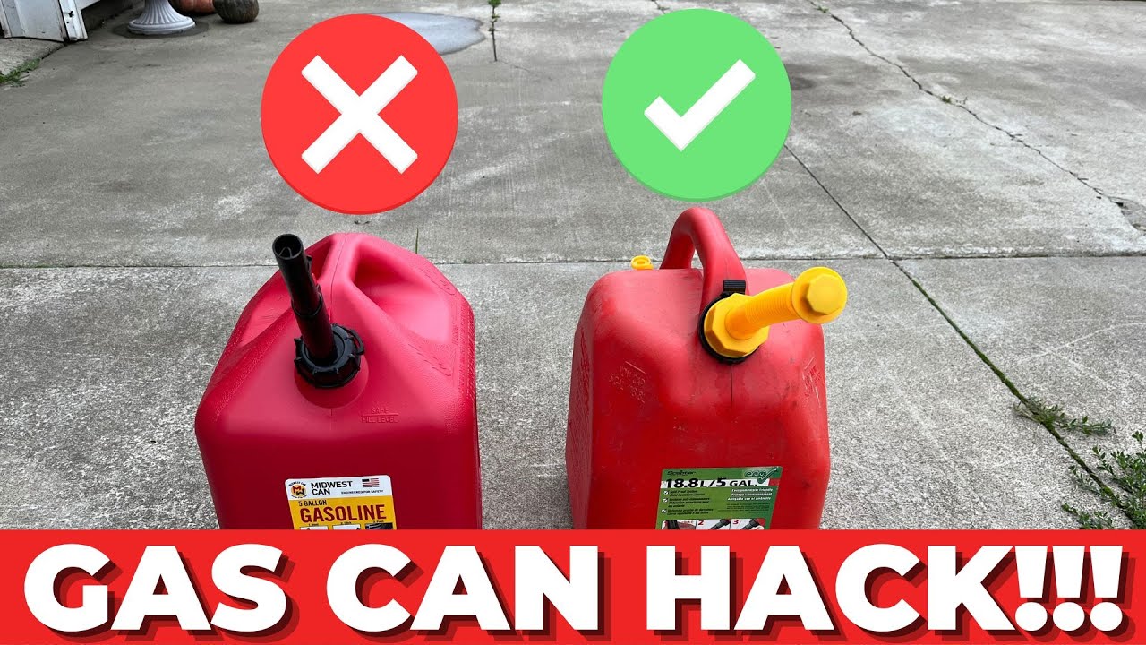 How to Replace a New Gas Can Nozzle  Gas Can Hack!!! Pour Much Easier! 