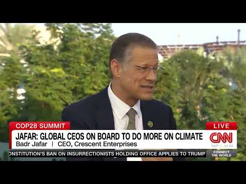 Badr Jafar interviewed by CNN&#039;s Becky Anderson at COP28