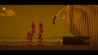 Godzilla 2014+founding titan showcase in melon sandbox 