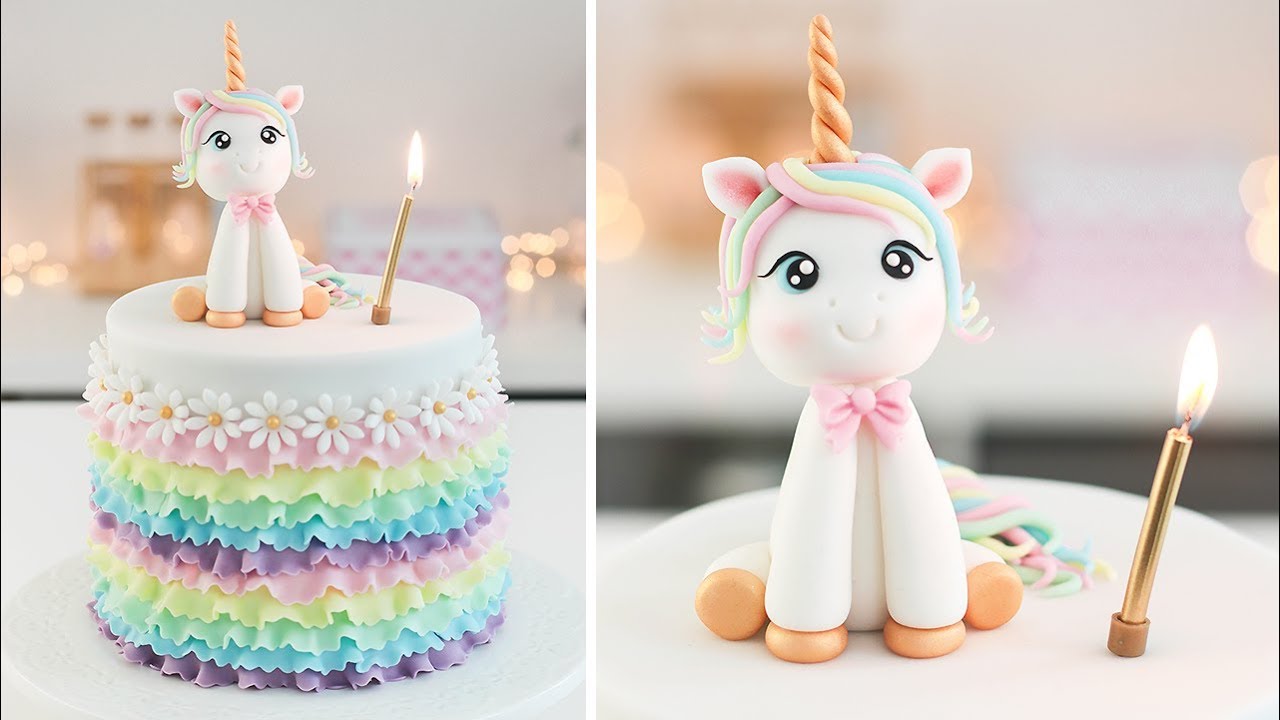 TORTA de cumpleaños con UNICORNIO modelado - Tan Dulce - YouTube