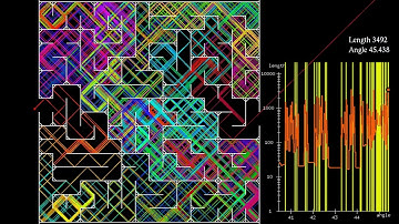 [Epilepsy warning] Shining a rotating laser beam into a 16 by 16 maze with slanted corners