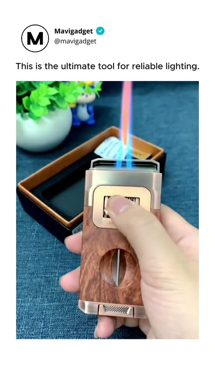 Metal Double Jet Flame Wind Proof Butane Lighter - Product Link in Bio ( # 2039 ) ✅