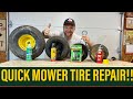 Mower Tire Repair; Plugs vs Slime vs Fix-a-Flat vs FOAM (WARNING FOAM DOESN’T WORK!)