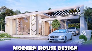 FLAT ROOF 3 BEDROOM HOUSE PLAN & DESIGN /MODERN VILLA