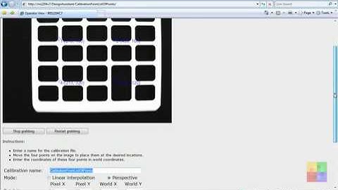Matrox Design Assistant interactive development environment defining and using calibration