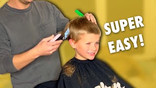 The EASIEST Little Boy's Haircut Tutorial - Simple Step by Step Instructions - No scissors needed!