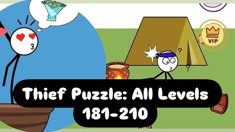 ThiefPuzzle (WEEGOON) - Gameplay Walkthrough - All levels 181-210 Funny Stickman Brain Puzzle Game