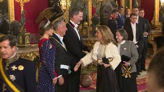 SS.MM. los Reyes, en el Palacio Real con el presidente de Portugal, Marcelo Rebelo