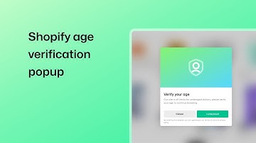 Age verification popup for your Shopify store to prevent under age access on your store