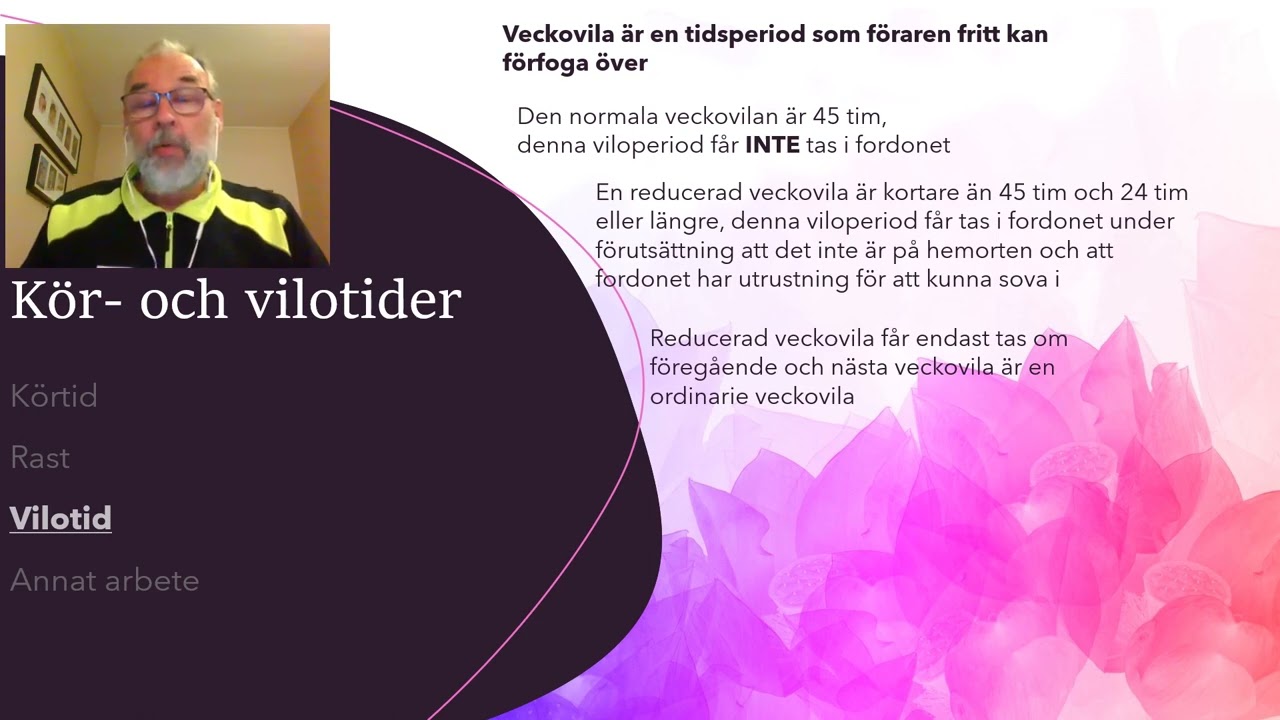 Kör och vilotider video 1