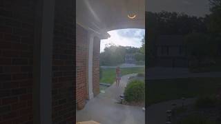 Dad left without saying goodbye but then saw her reaction on doorbell cam ? shorts