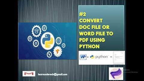 CONVERT DOC FILE (OR WORD FILE) TO PDF FILE USING PYTHON