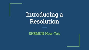 How To: Introduce a Resolution