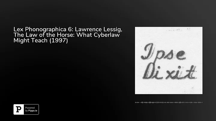 Lex Phonographica 6: Lawrence Lessig, The Law of t...