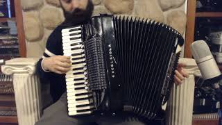 4965 - Black Excelsior Excelsiola 740 Magnante Model Piano Accordion LMMH 41 120 $2999