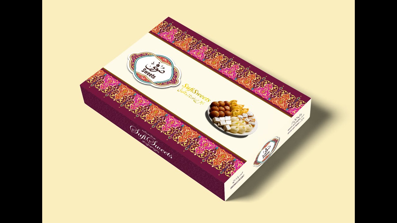 Vector illustration project to redesign Sweet Box Packing for Sufi Sweets by Rizwan Bhatti YouTube