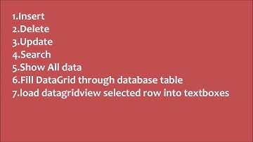Insert Delete Update Search in C#,Move Datagridview  values into textboxes in C#