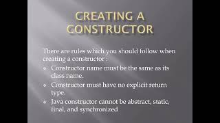 Session 25 - Java Constructor part 1 - Explanation