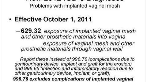 2012 Uro Gynecology Coding Update and Conferences