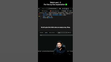 How to find the reverse of an array without using reverse function in #javascript - part 1 #coding