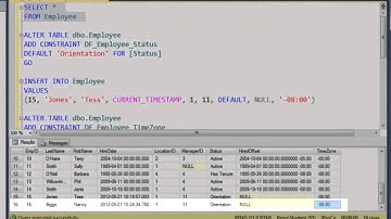 SQL 2012 Default Constraints Lab 1.3