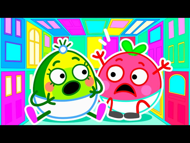 Mystery Doors Challenge 🟡🔶🟩 It's a Baby Race || Best Kids Cartoon by Pit & Penny Stories 🥑💖 class=