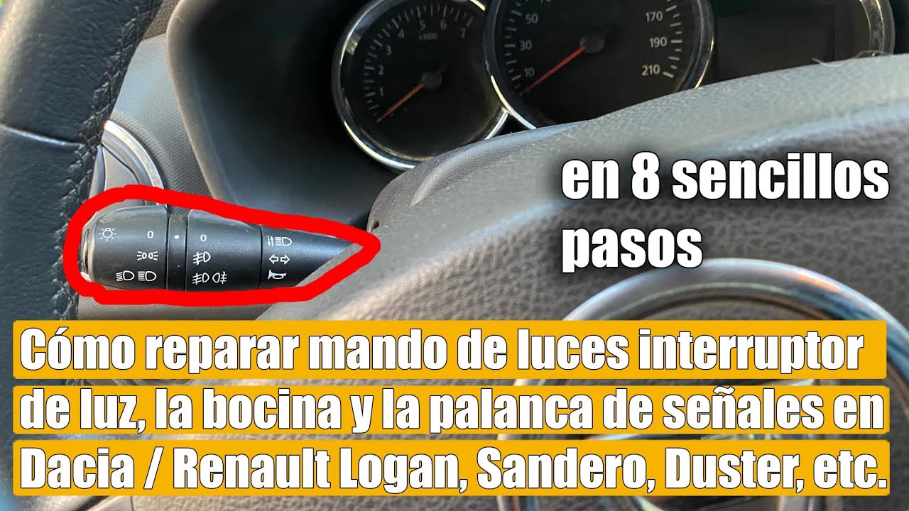 Cómo reparar mando de luces interruptor de luz, la bocina la palanca de  señales Dacia Renault Logan 