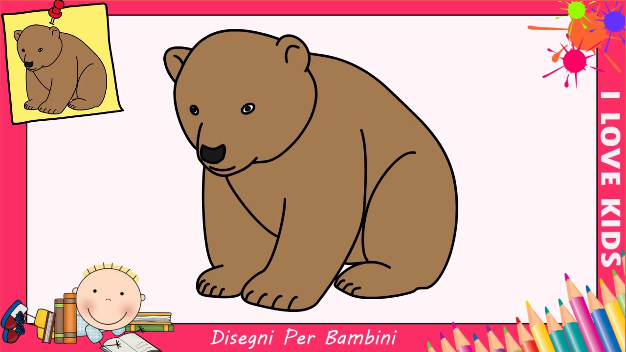 Come disegnare un orso FACILE passo per passo per bambini – Disegno facile  4 