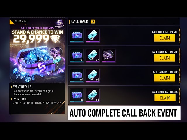 How to complete callback event #free_fire