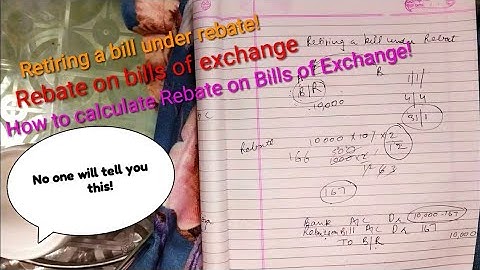 Rebate on bill | Retiring a bill under rebate | Bills of Exchange | Journal Entry