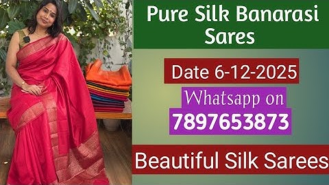 Pure Silk Banarasi Saree | Solid Colour Banarasi Silk Sarees | Kora Silk Banarasi Saree | Dhaagaa